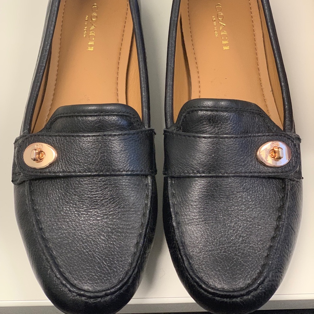 Coach Black Flash Loafers, Size 6.5 Medium